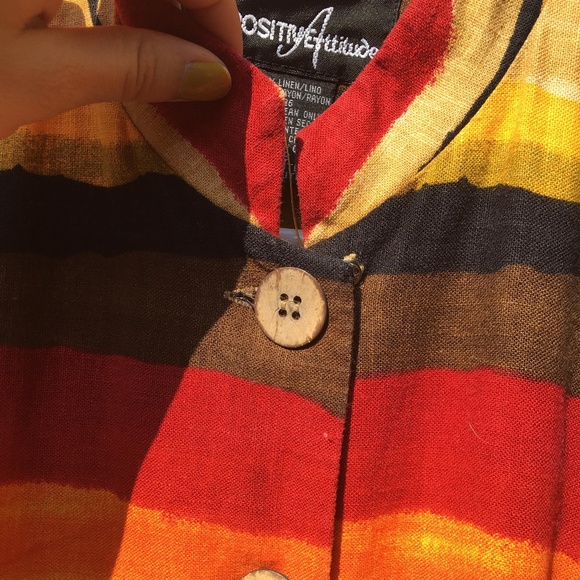 Positive Attitude Vintage Button Down Dress 8P - Picture 4 of 7